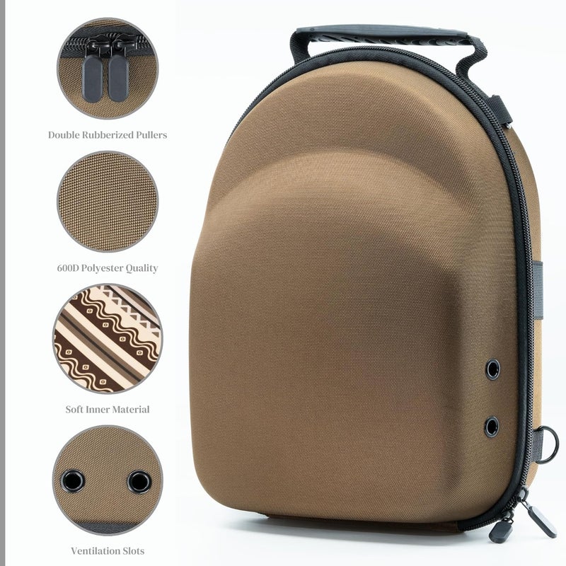 NATIQ Hat Travel Case for Baseball Caps – Hard Shell EVA, Fits 6 Caps, Water-Resistant & Crushproof, Carry Handle + Carabiner – Cap Carrier & Storage – Ethnic - Image 2